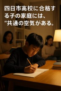 四日市高校に合格する子どもの家庭に共通する空気感を表した学習風景の写真