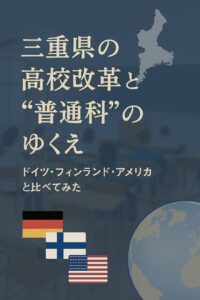 三重県の高校改革と普通科の今後を、ドイツ・フィンランド・アメリカの教育制度と比較したイメージ画像