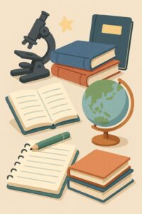 東海中学校オープンスクール2025をイメージした教育的なイラスト