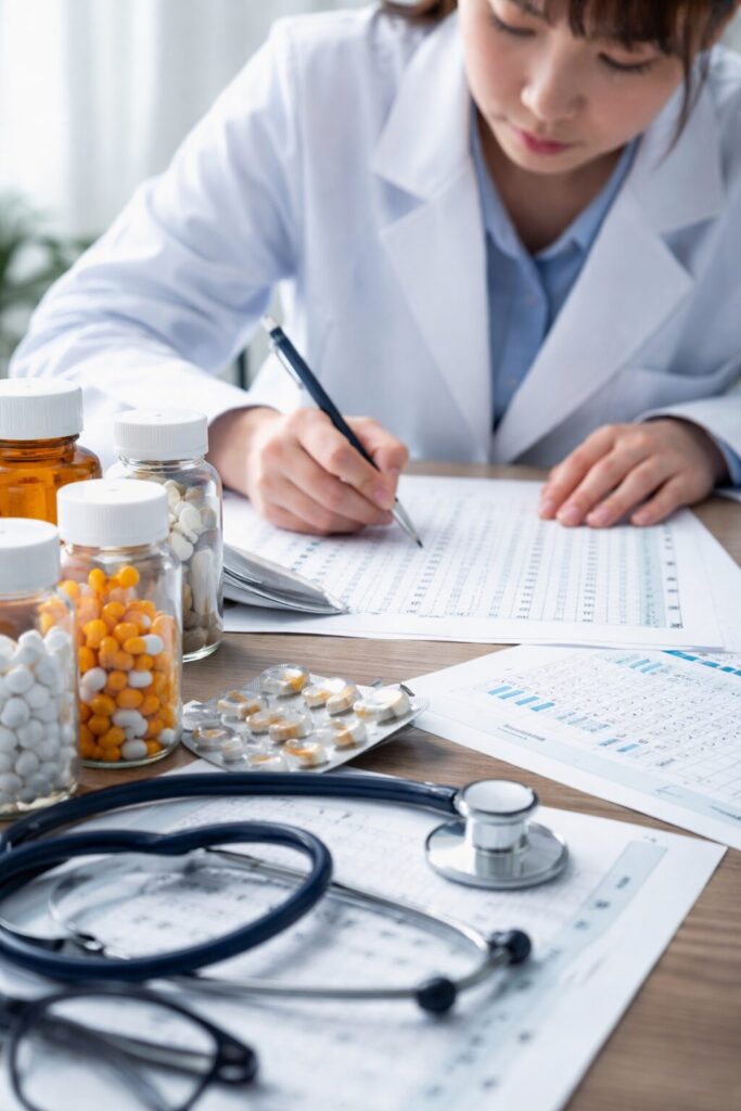 薬剤師国家試験に向けて勉強する薬学部の学生